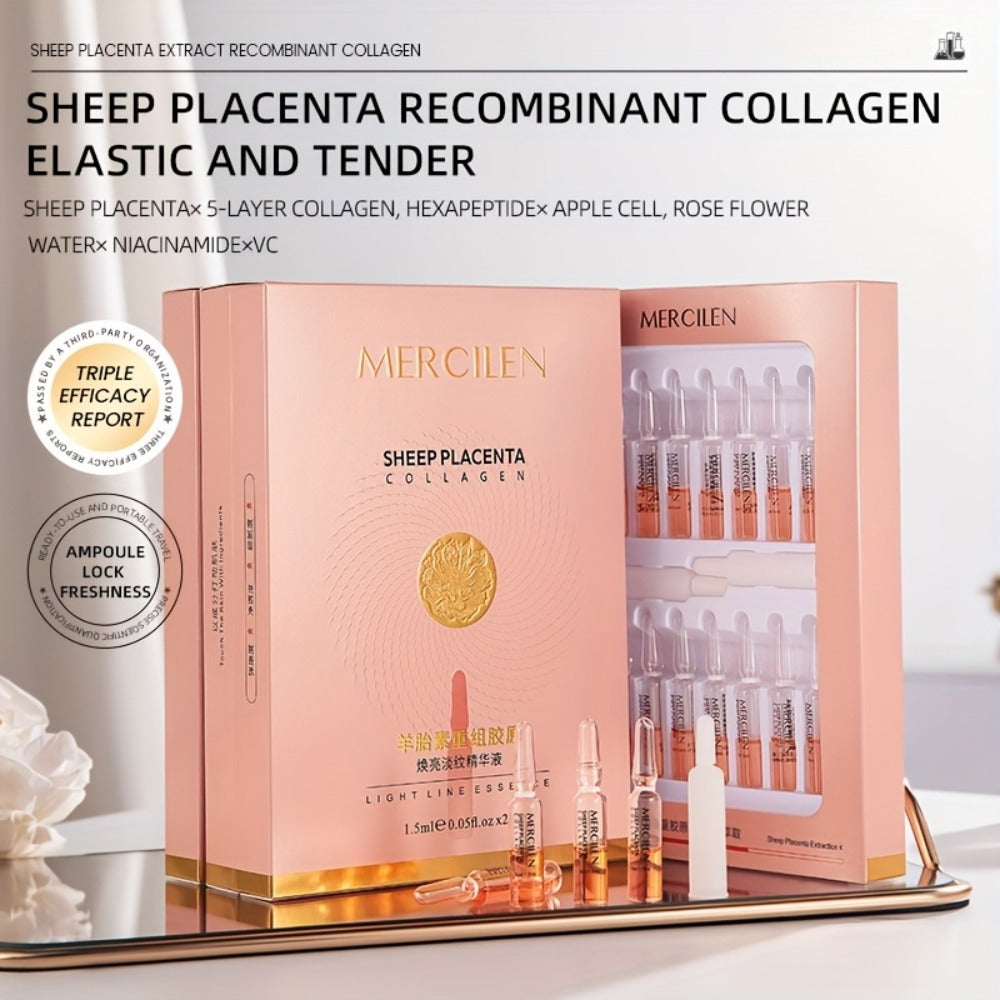 Mercilen 1.42oz Hydrating Serum with Glycerin & Collagen - Alcohol-Free Light Beige Care for Normal to Sensitive Light Beige, Moisturizing & Brightening, Fragrance-Free, Unisex Skincare, Skincare Routine, Sleek Packaging, Alcoholfree Formula