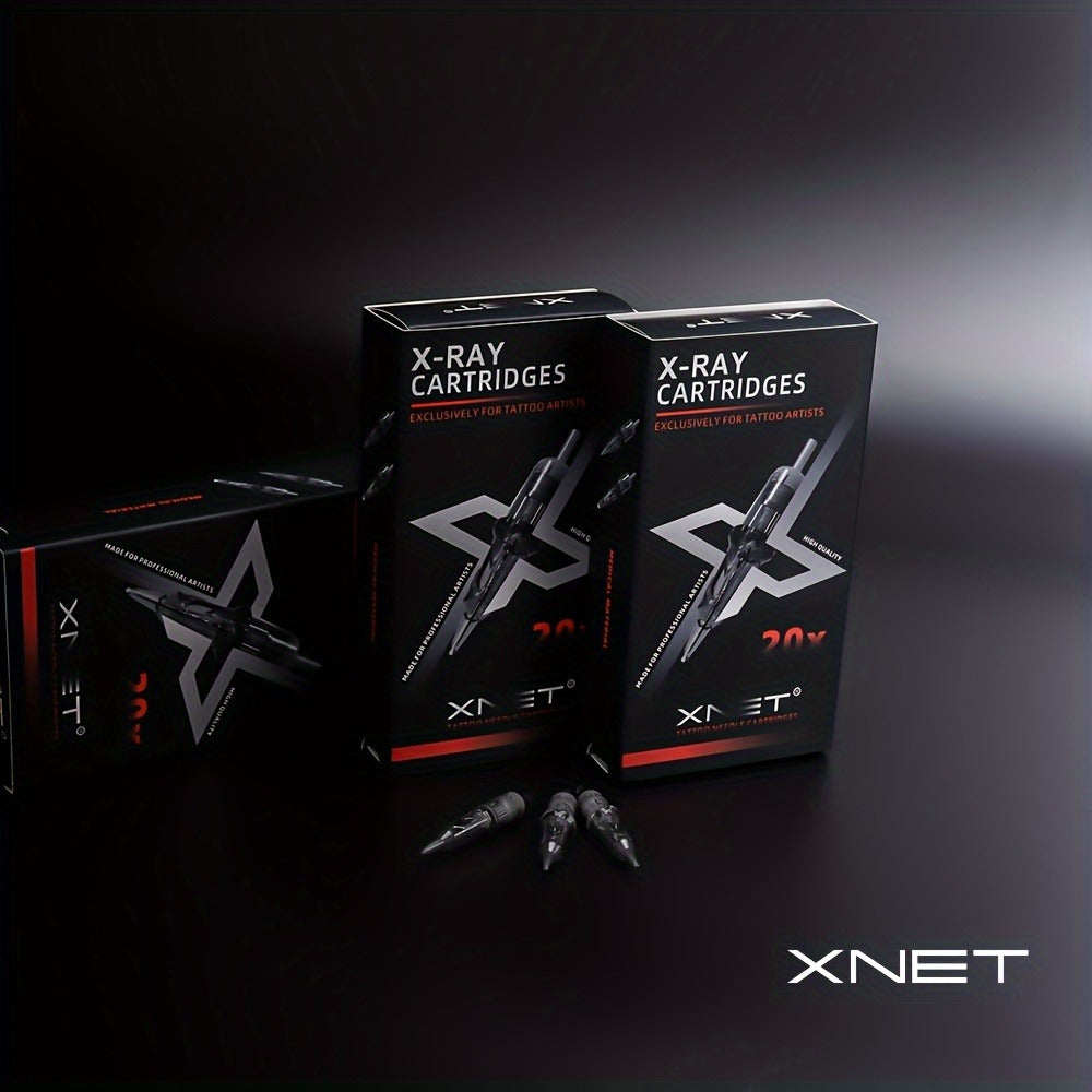 Tattoo Cartridge Needles Mixed Sizes Set — XNET X-RAY Round Liner Round Shader Curved Magnum, Safety Membrane, EO Gas Sterilized, 316L Stainless Steel, 20pcs/Box