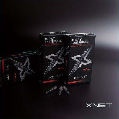 Tattoo Cartridge Needles Mixed Sizes Set — XNET X-RAY Round Liner Round Shader Curved Magnum, Safety Membrane, EO Gas Sterilized, 316L Stainless Steel, 20pcs/Box