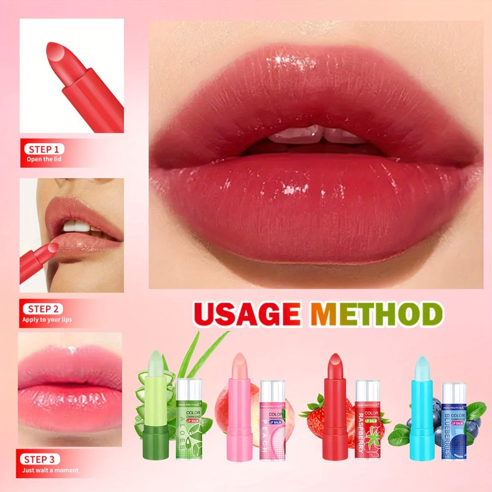 Color Changing Lipstick Set 8 Pcs by Miss Factorx – 12-Hour Long-Lasting, Moisturizing & Anti-Transfer Formula, Charming Mood-Reactive Shades, Perfect Holiday & Birthday Gift
