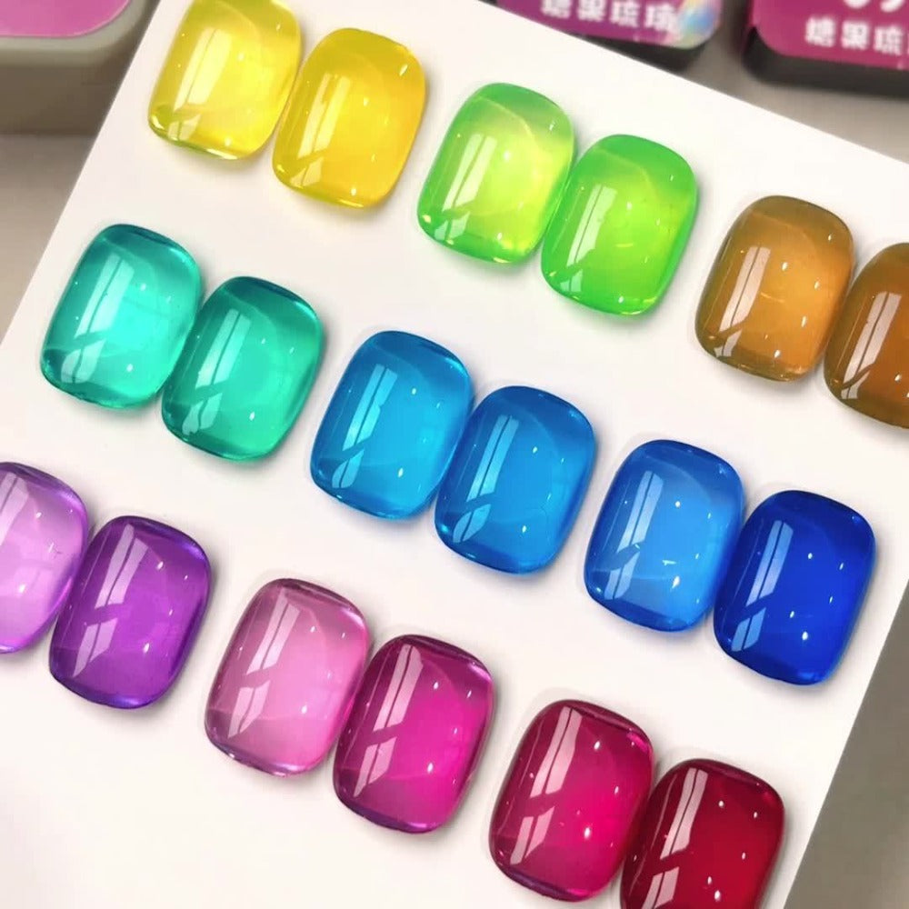 9 Shades for Fall And Winter: New Nail Polish That Is Durable And Long-Lasting, Featuring a Gradient Effect. Perfect for Manicures, Gift Ideas, Nail Salons, And Includes Glass Beads And Candy Gel