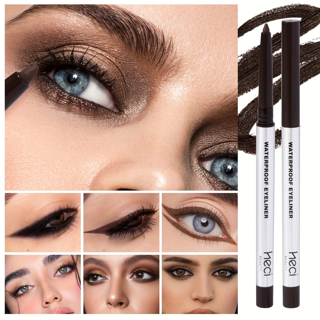 3pcs Waterproof Eyeliner Gel Pen for Sensitive Eyes, Long-Lasting, Quick-dry, Smudge-Proof Gel Cream Formula, Easy Control & Beginner Friendly Eyeliner Pencil, Matte Creamy Texture for Precision Eye Makeup, Summer Gift