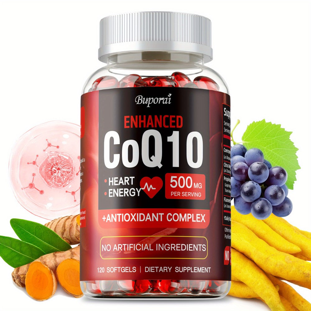 CoQ10 - with Citrus Bergamot, Cardiovascular, Brain & Heart Health Supports, Supports Energy Production, Rich in Antioxidant - 120pcs
