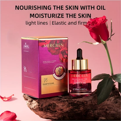Rose Essential Oil — Plant-Based Squalane & Avocado Oil Hypoallergenic Moisturizing Face & Body Oil for Dry Skin | Natural Hydrating Skincare for All Skin Types | MERCILEN