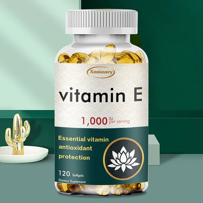Vitamin E 1000IU Supplement – Antioxidant Support for Immune Health, Hair, Skin, Nails & Eye Health | Gluten-Free Softgels 120 Capsules for Men and Women