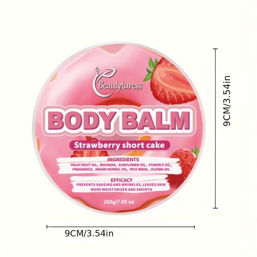 Beautyturess Strawberry Body Glaze 1pc - Moisturizing Body Butter with Shea Butter, Glycerin, Vitamin C - Hypoallergenic, All Skin Types - Long-Lasting Hydration, Body Cream for Dry Skin Care, Easter Bonus & Basket Gifts