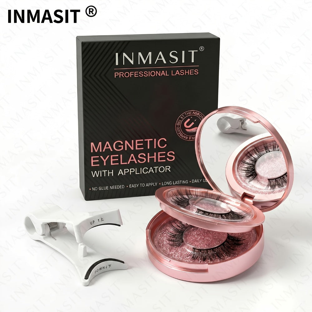 Local Repository Magnetic Eyelashes - Magnetic False Eyelashes Set, Glue-Free, Black/Pink Options with Applicator, Reusable & Waterproof Cat Eye Style, Ideal for Daily Wear/Parties/Valentine's Day Gifts, Must-Have for Women's Makeup