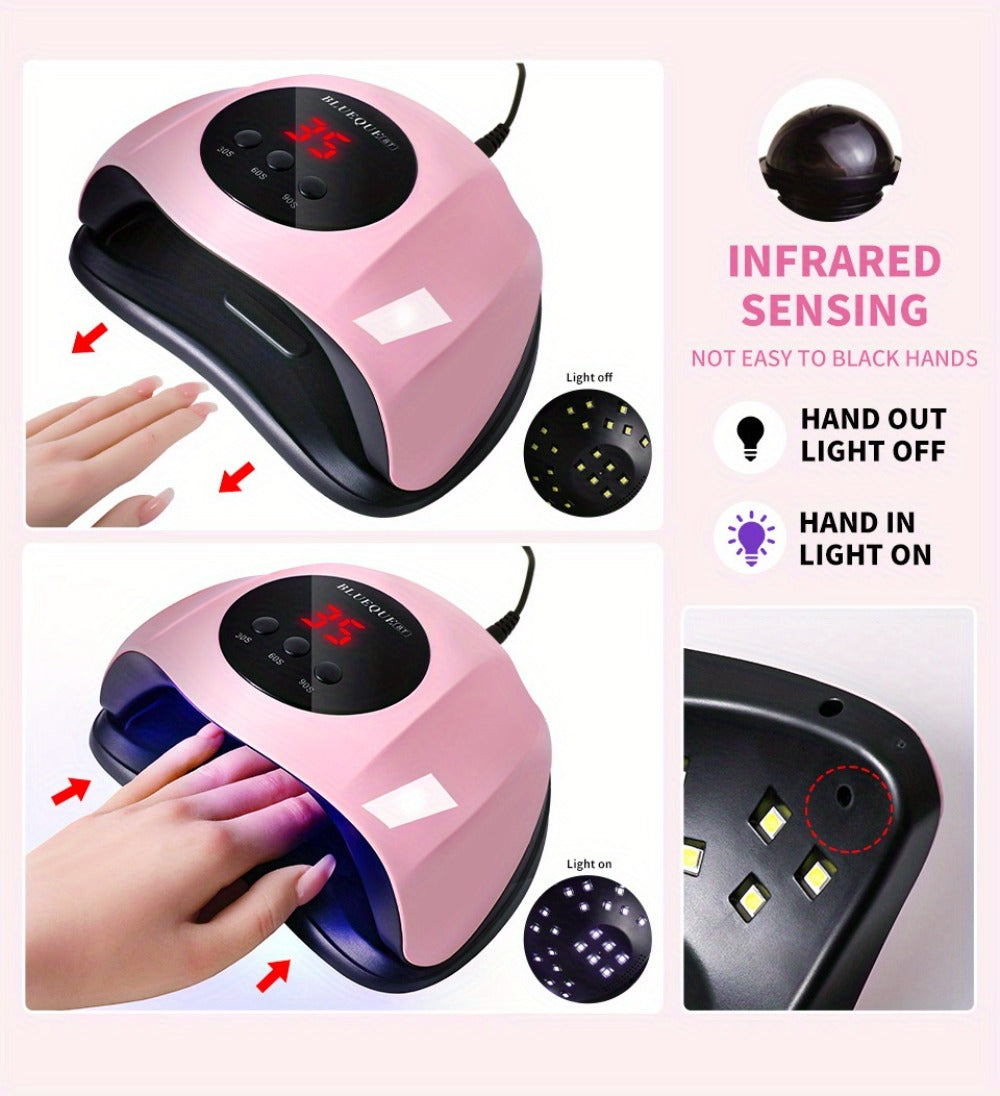 Professional /LED Nail Lamp with LCD Display & Sensor Suitable for /LED Nail Polish, 4 Timer Settings, Instant Nail Dryer for Gel Polish, Lamp for Home Salon, Nail Glue Tool, No Adapter Required Gift for DIY