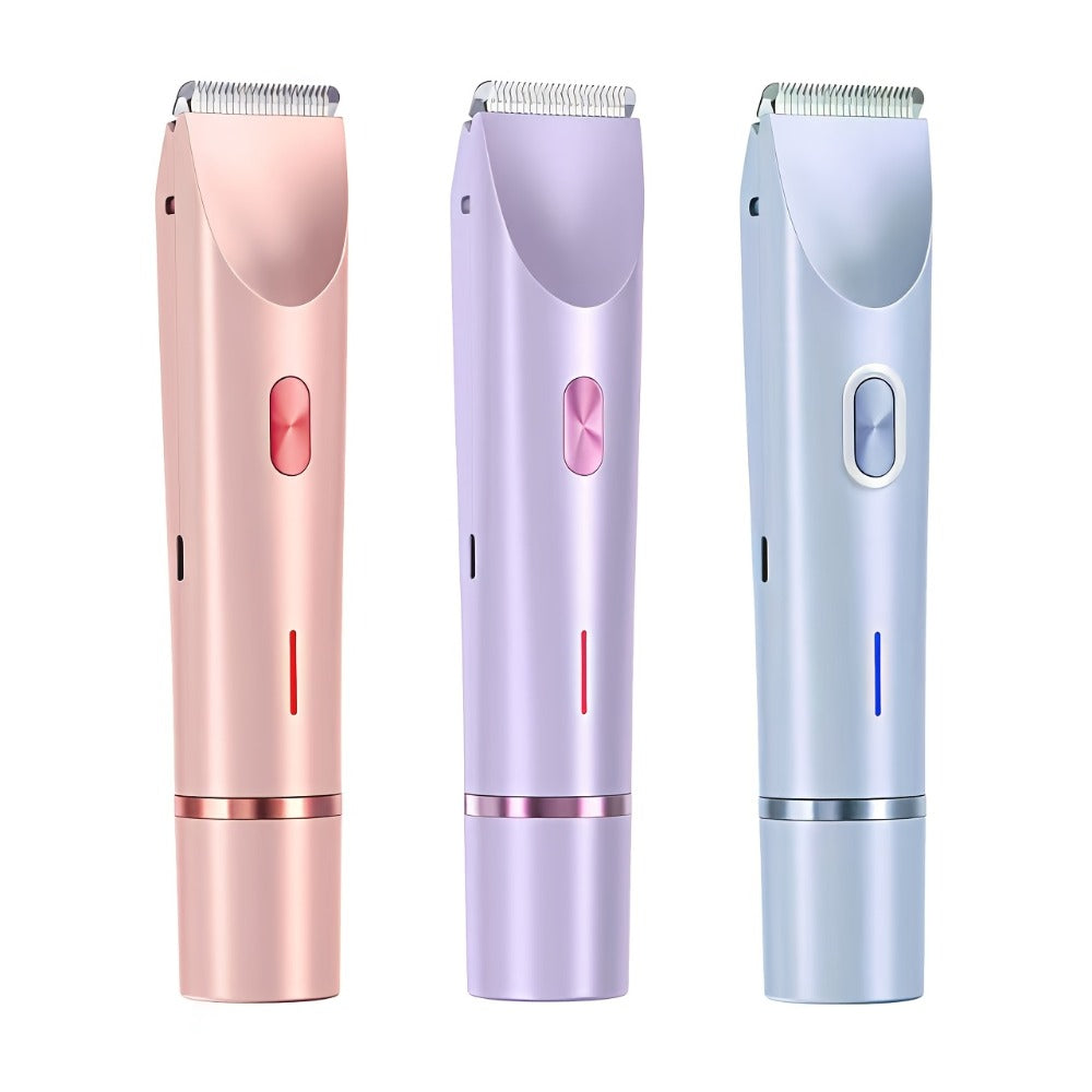 Women'S Electric Shaver, 2-in-1 Electric Shaver, Women'S Electric Shaver Suitable For Face, Nose, Legs And Underarms, Women'S Bikini Trimmer, 67 Waterproof, Wet And Dry Use, Painless, Rechargeable - Portable Hair Shaver