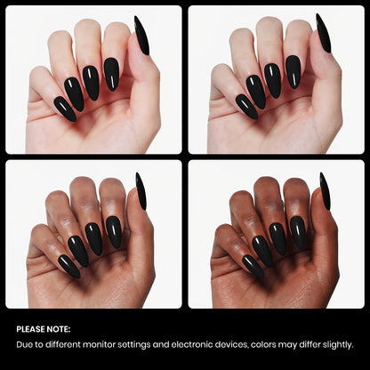 Black Gel Nail Polish 16ml — Special Deep Black Soak Off LED/UV Gel Polish for Nail Art, Semi-Permanent Long-Lasting Gel Enamel | Asian-Inspired Collection