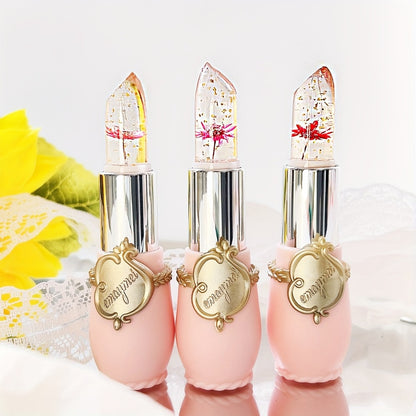 Color Changing Lip Balm 6 Pack — Temperature-Sensitive Jelly Lipstick with Dried Flower Extract, Sheer Moisturizing Clear Gloss, Natural Pink Tint, Long-Lasting Hydration for Women
