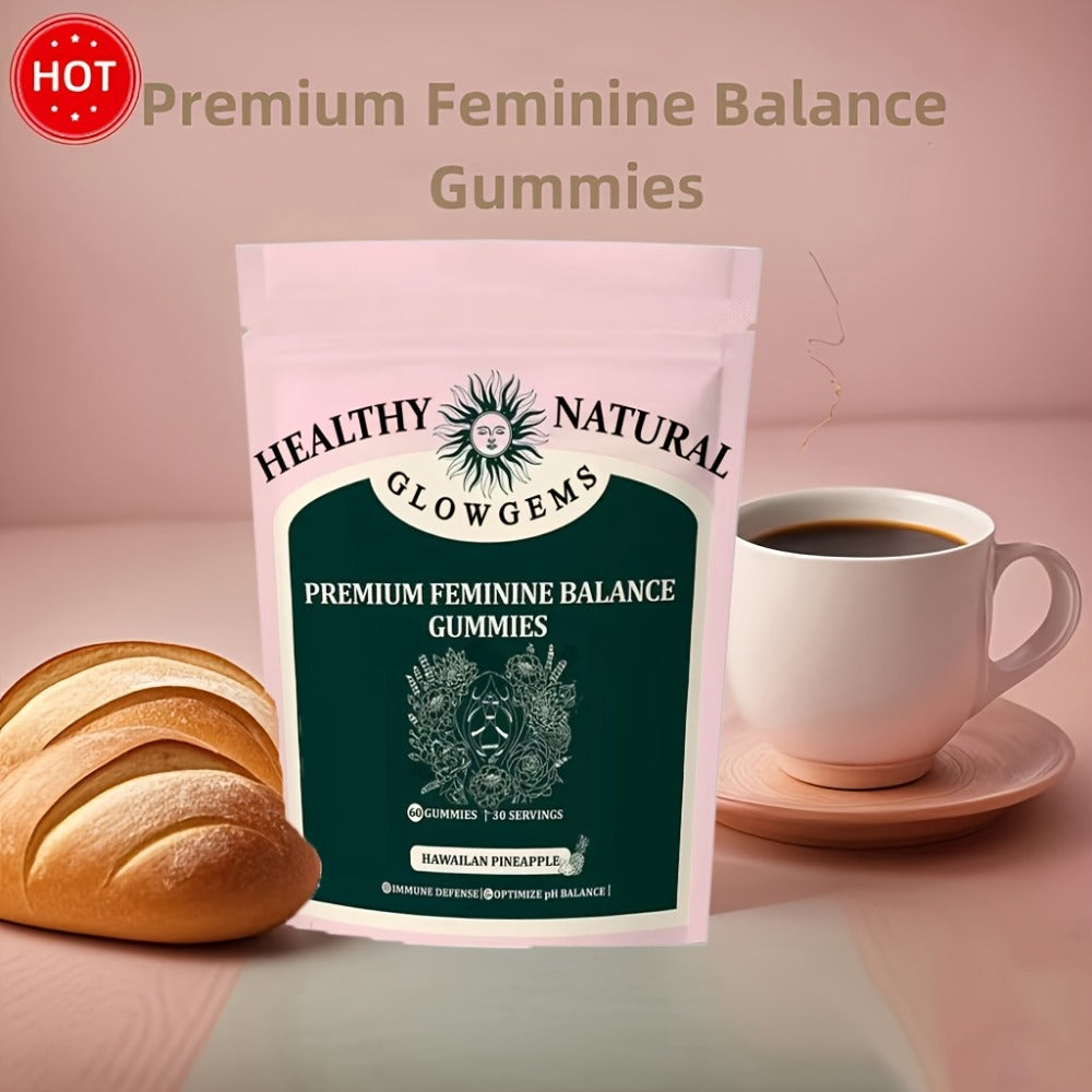 60pcs Premium Feminine Balance Gummies Vital Natural For Women'S Health & Wellness- Hawaiian Pineapple Gummies Caring For Women And Partners, Making Them The Preferred Gift For Women