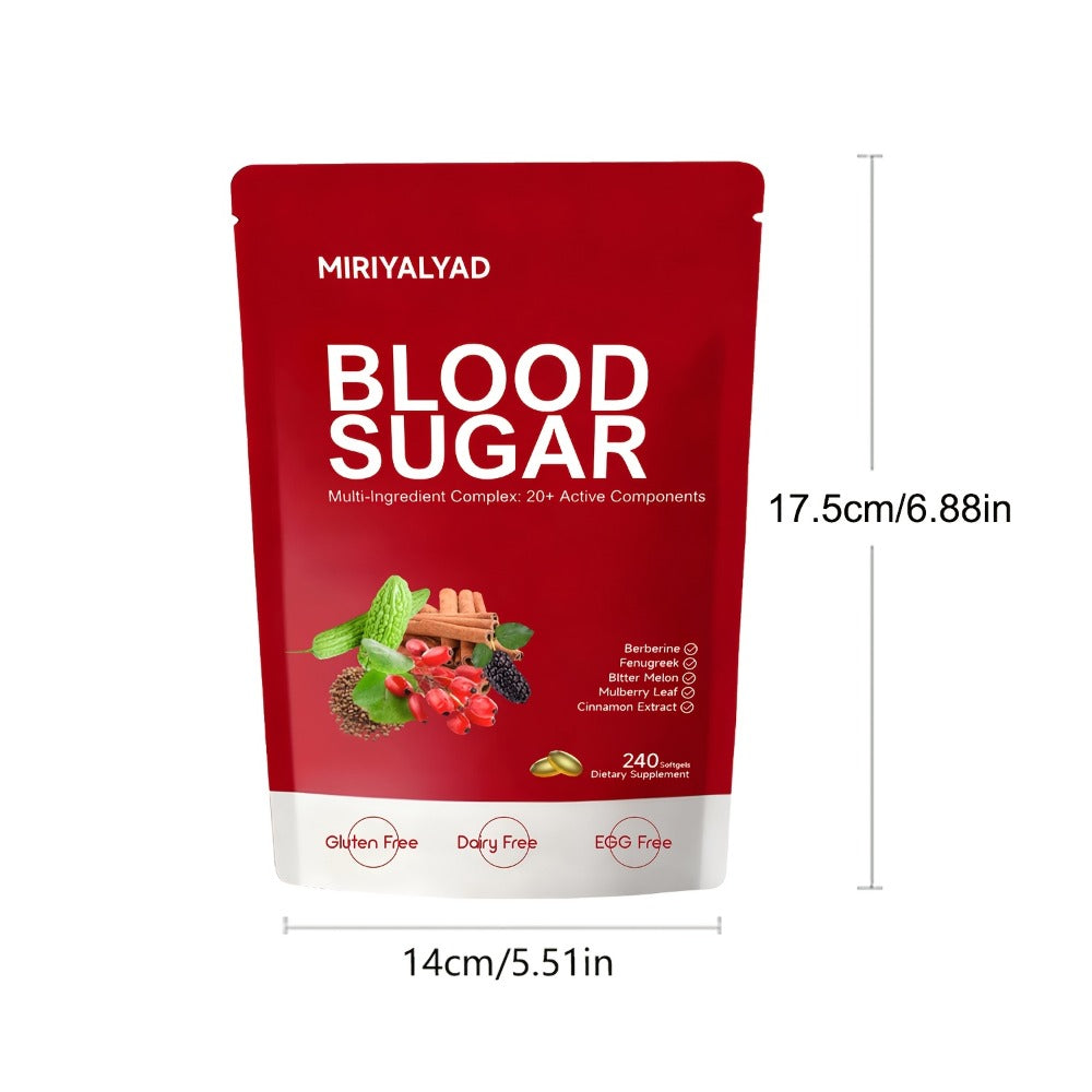 [Family Gifts & Christmas] 240 Capsules, Blood Sugar Health Support Supplement With Berberine, Cinnamon & Bitter Melon | 20+ Herbal Complex | Blood Glucose Balance And Insulin Support | Dietary Supplement | Local Warehouse, Family Gifts & Christmas