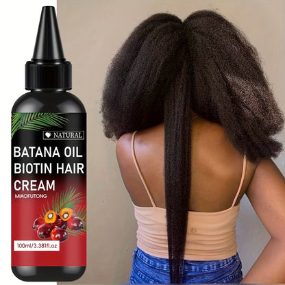 Batana Hair Oil with Rosemary & Biotin 100ml | Scalp & Hair Care Strengthening Oil | Prevents Breakage Split Ends | All Hair Types 3.38oz