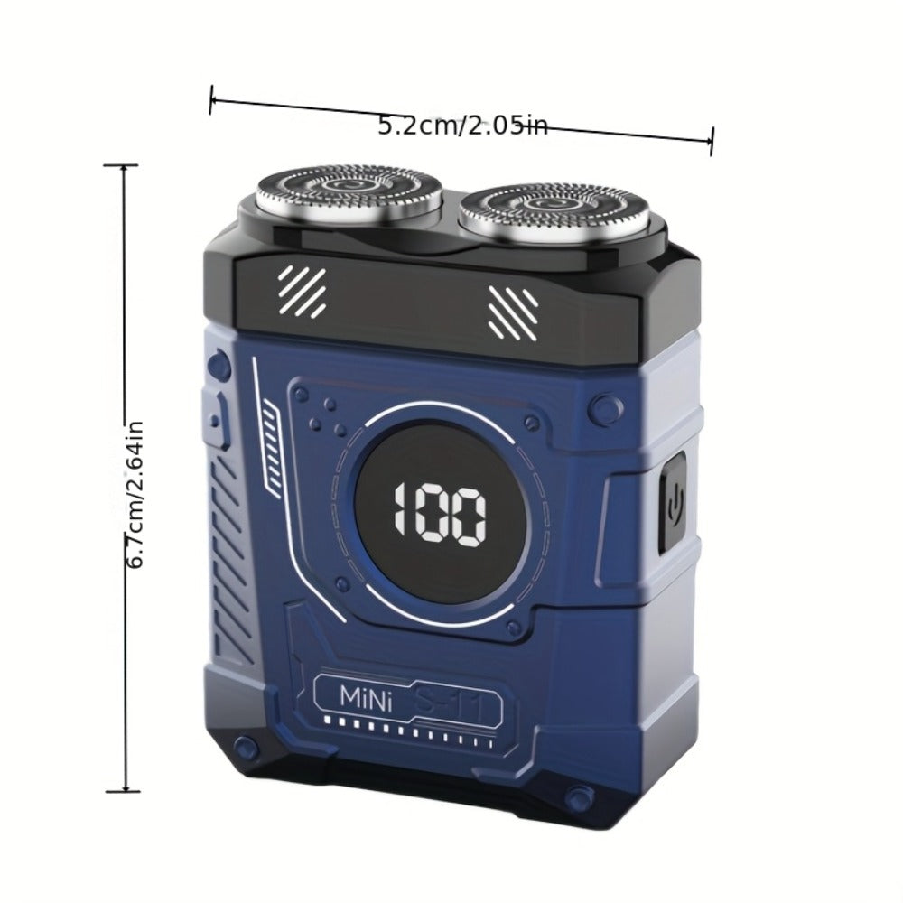 2025 New Mecha Dual-Head Electric Shaver with USB Rechargeable Battery, 3 Colors Available, 2-In-1 Dual-Head Design, 3-Speed Adjustable Speed, 3-Speed Adjustable, Shaving