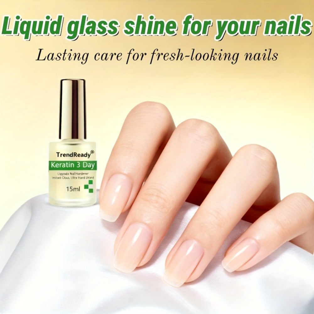 Nail Hardener for Weak Nails 2PCS Clear Nail Protein Hardener Base Coat with Vitamin E Hyaluronic Acid Quick Dry Ridge Filler Concealer Polish for Nails Toenails Nail Strengthener Treatment 0.51oz Each