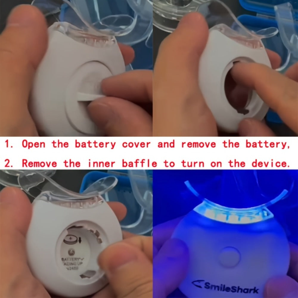 Teeth Set, LED Light Tooth Whitener With Teeth Gel, Mouth Trays, Brush And Tray Case -Fast Restores Your White Smile Mint