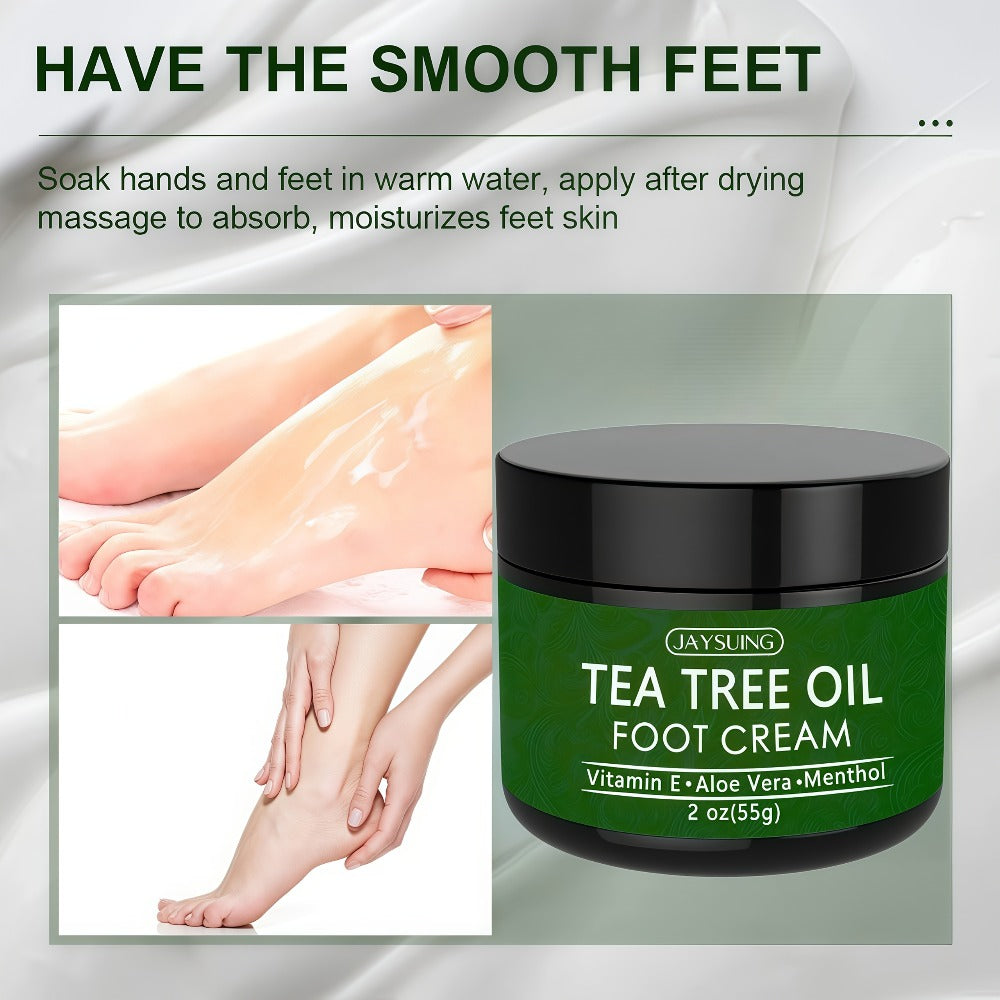 2pcs Tea Tree Oil Hand & Foot Care Cream, Suitable for Dry And Rough Skin, Containing Vitamins, Coconut Oil, And Plant Extracts. It Soothes And Moisturizes Feet, Leaving Skin Smooth. Ideal Gift Choice