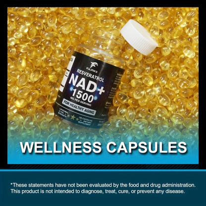 NAD+ Supplement with Nicotinamide Riboside & Resveratrol — Cellular Energy, Healthy Aging, Brain & DNA Repair Support for Men & Women, 120 Capsules