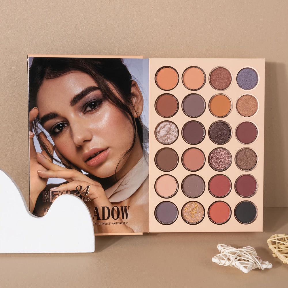 Three-layer Eyeshadow Blush Highlighter Loose Powder Integrated Palette, Book-style Folding Makeup Palette, Holiday Gift Makeup Palette
