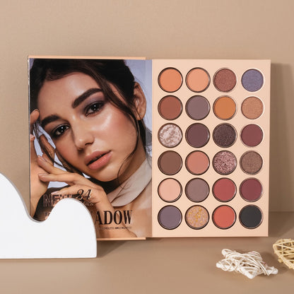 Eyeshadow Palette Blush Highlighter Loose Powder 3-in-1 Compact Makeup Palette, Book-style Folding Design, Holiday Gift Set for Women