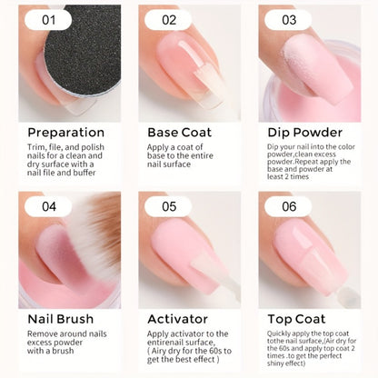 Halloween Dip Powder Nail Kit Orange Glitter Shades with Nail Sticks Base Top Coat Activator DIY Salon Manicure Seasonal Nail Art Set