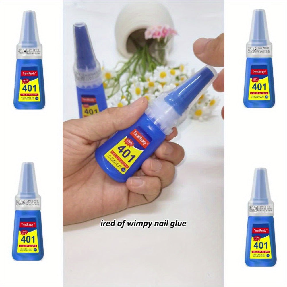 8-Pack/6-Pack/4-pack/2-Pack Extra Strong & Waterproof Nail Adhesive with Nail Stickers | 0.85oz Bottles with Dropper Tip | Quick-Release, Long-Wearing | Alcohol-Free Salon Formula | Multi-Use: Nails, Fabric, Repairs | Super Glue, Nail Glue