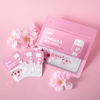 Skincare Set Japan Sakura Day & Night Routine – 10-Piece Complete Kit with Hyaluronic Acid, Face Wash, Serum, Eye Cream, Mud Mask & Lip Moisturizer