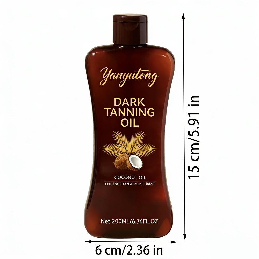 Tanning Oil 200ml - Moisturizing Sun Tan Body Oil for Deep Golden Tan, Nourishing Summer Skin Care for All Skin Types, Men & Women Beach Tanning Essentials