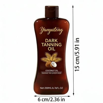 Tanning Oil 200ml - Moisturizing Sun Tan Body Oil for Deep Golden Tan, Nourishing Summer Skin Care for All Skin Types, Men & Women Beach Tanning Essentials