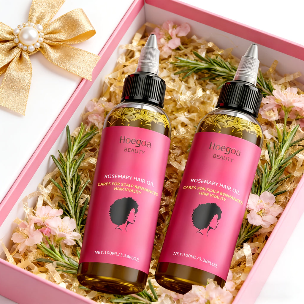 2pcs HOEGOA Rosemary Hair Oil- Natural Rosemary Leaf& Bataana Oil Blend for Hair& Moisturizing, Gentle On Normal Hair, Promotes Healthy Hair, Hair Care, Sleek Bottle Design, Natural Ingredients, Valentines Day Gifts