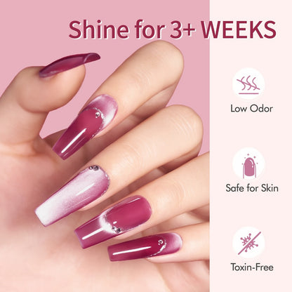 Cat Eye Gel Nail Polish Set 9 Colors with Magnet - Glass Bead Sparkling Effect, Magnetic Multi-Color Shifting UV Gel, Alcohol-Free for Salon & DIY Nail Art, Gift for Women