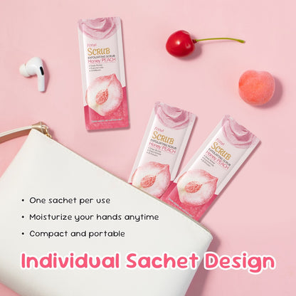 Body Scrub Exfoliating Peach Cream - 50pcs Jojoba Bead Foot & Body Skin Gentle Cleansing Moisturizing Smooth Nourish Portable Travel Size