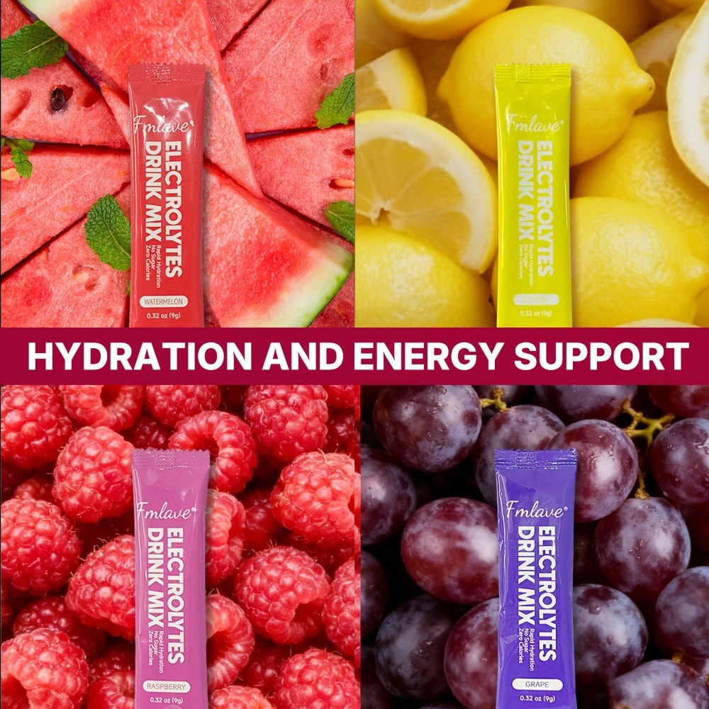 Electrolyte Drink Mix - Hydration Powder for Rapid Rehydration, Supports - Zero Sugar/Zero Calorie with Vitamins C/B6/B12 - 20 Single-Serving Sticks for Workouts, Travel & Daily Use