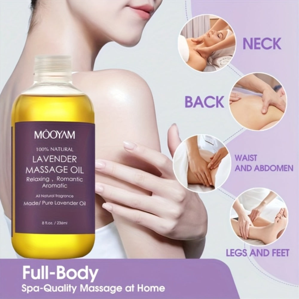 1/2/3pcs Lavender Massage Oil with Nut Oil, Grapefruit and More and Nourishes Light Beige, Brightens Your Light Beige, Unisex Massage Oil