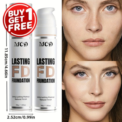 Liquid Foundation 2pcs Full Coverage Concealer Makeup Long Lasting Natural Finish - Suitable for All Skin Types Women Face Foundation Set