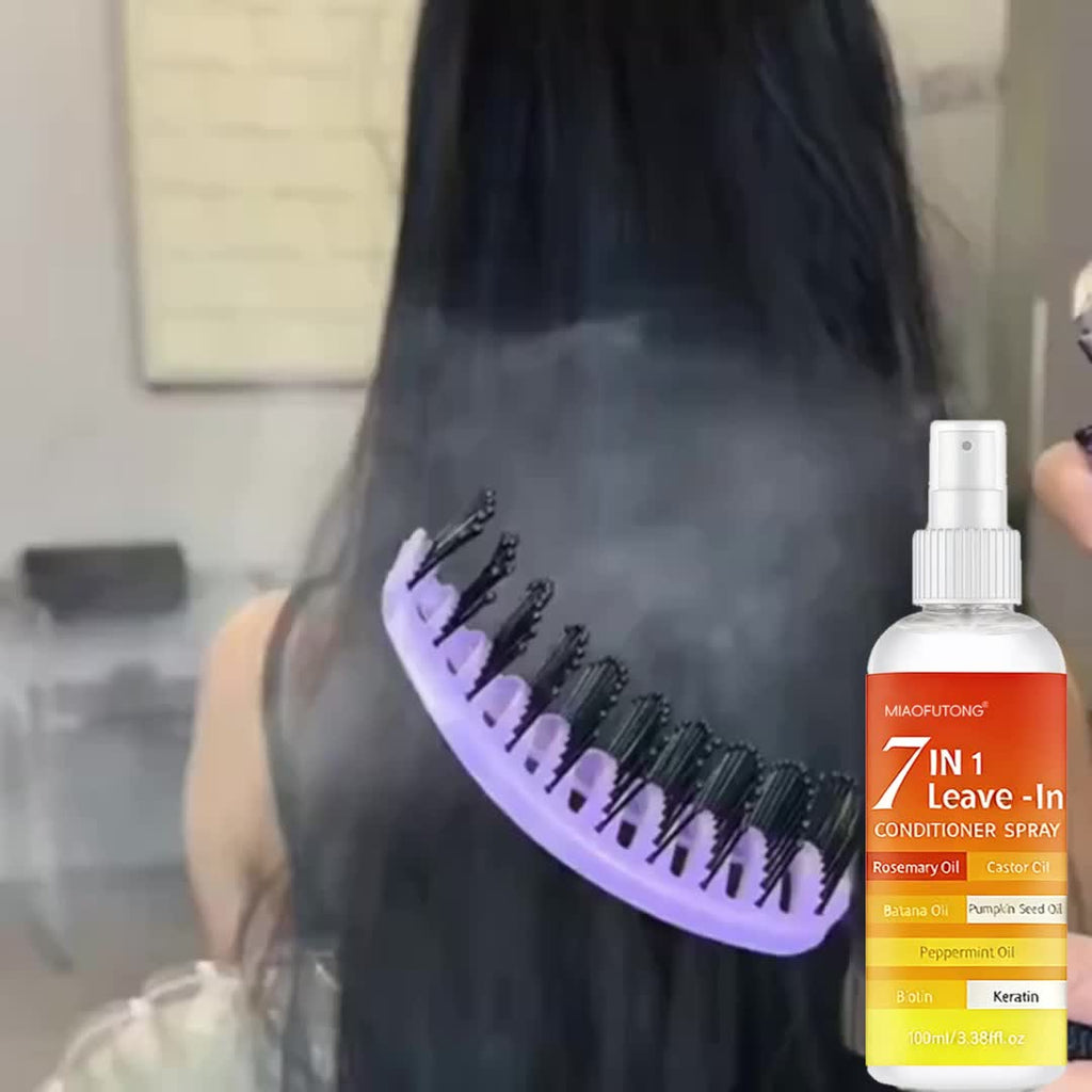 7-in-1 Hair Care Spray - More Versatile Than Conditioner! Multi-effect Essence Spray, Lasting Hold, Floral Scent, Boosts Confidence, Daily Essential, Tackles Frizz, Dryness, And Flatness, Easily Creates Shiny Hair!