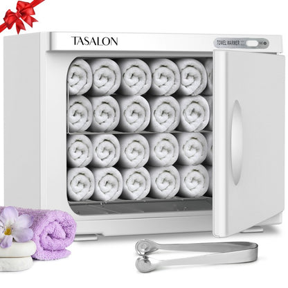 Hot Towel Warmer Cabinet 23L Holds 72 Towels, Heats to 158-176°F - Professional Salon & Spa Facial Towel Steamer for Hair Beauty, Home Use, Black & White