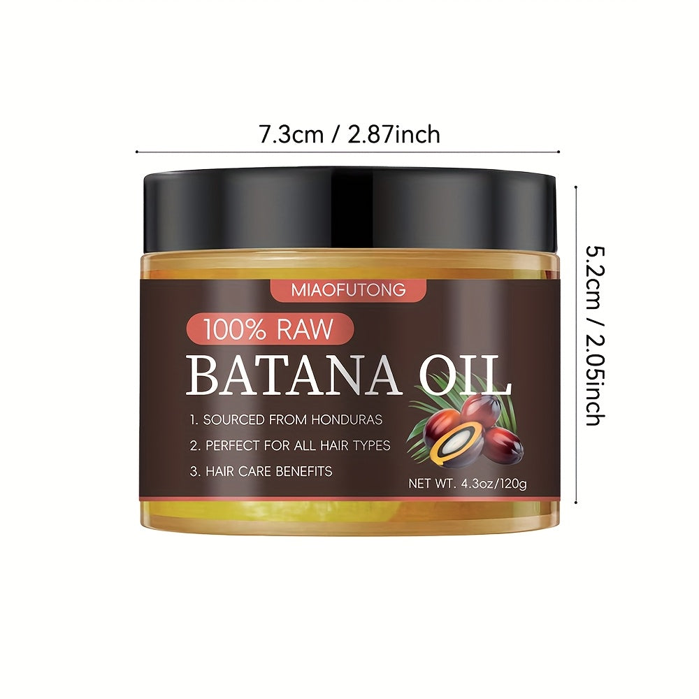 Miaofutong 100% Raw Batana Oil - Moisturizing & Smoothing for Dry, Damaged Hair - Scalp Nourishment, Suitable for All Hair Types - 4.3Oz/120G, Oils