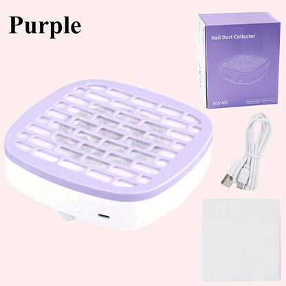 Nail Dust Collector Desktop USB Electric Nail Vacuum Fan Powder Removal Machine for Manicure Nail Drill Salon Home Use White Pink Blue Purple