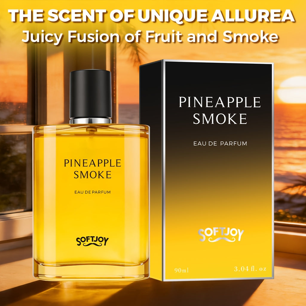 3.04oz Pineapple Smoky Eau De Parfum Men Perfume | Woody Cologne Fragrance with Pineapple, Blackcurrant, Vanilla, Birch And Ambergris, Fresh Smoky Scent Cologne - Masculine, Sophisticated, Best for Date Night, Office, Parties, Father's Day Gifts