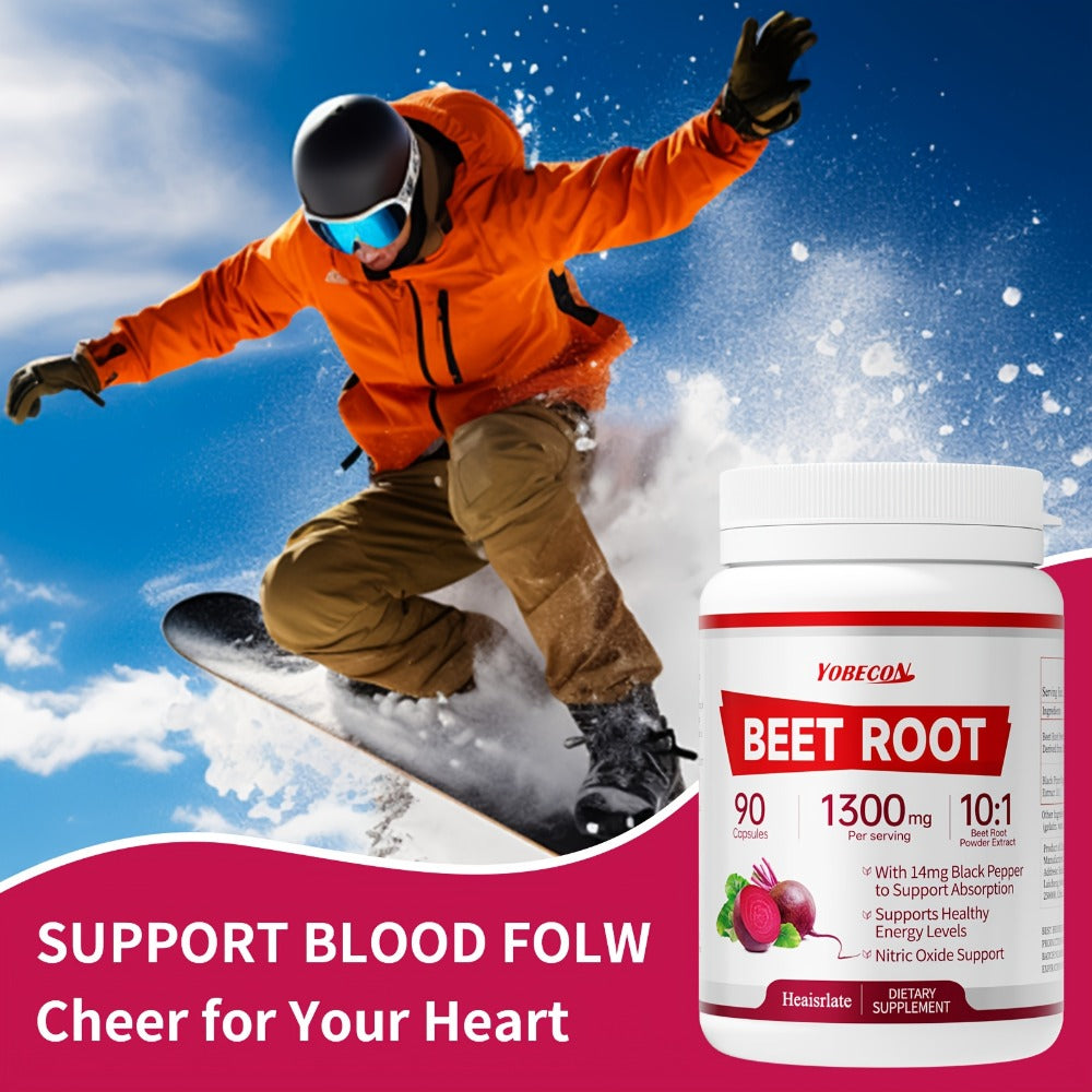 [Natural Nitric Oxide] 1/2/3 Bottles Beet Root Capsules-1300Mg High Strength Per Serving-Plant-Based Formula for Blood Flow, Intestinal Digestion, & Circulation Support-Local Warehouse Vitamins And Supplements, Vegetarian Capsules
