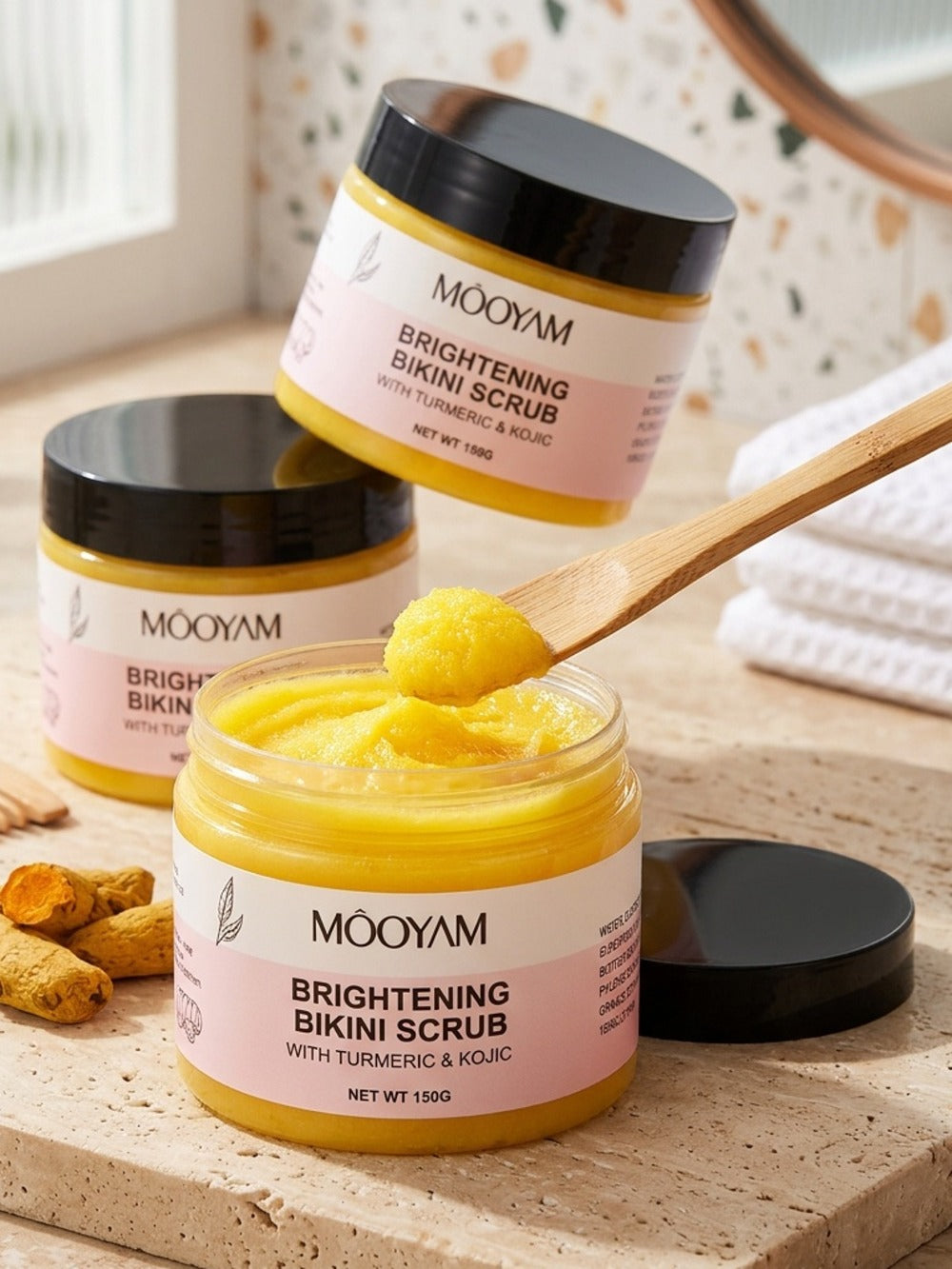 Glycolic Acid Turmeric Scrub for Bikini Area 150g, Must-have in Summer, Make Your Light Beige Radiant