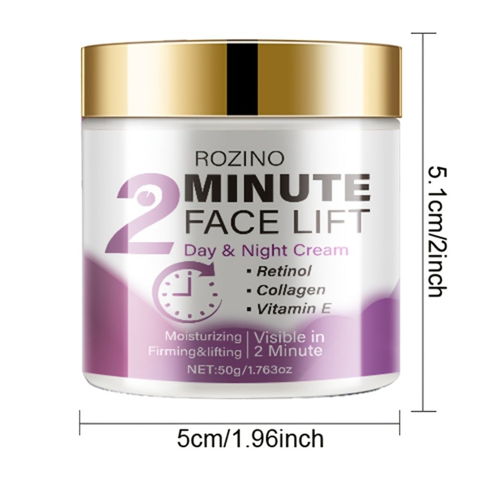 2-Minute Face Lift Day and Night Cream - Protein Lift and Firming Face Cream with Retinol, Protein, Turmeric, Hyaluronic Acid and Vitamins C and E - Moisturizing and Smooth, Suitable for All Skin Types - Alcohol Free
