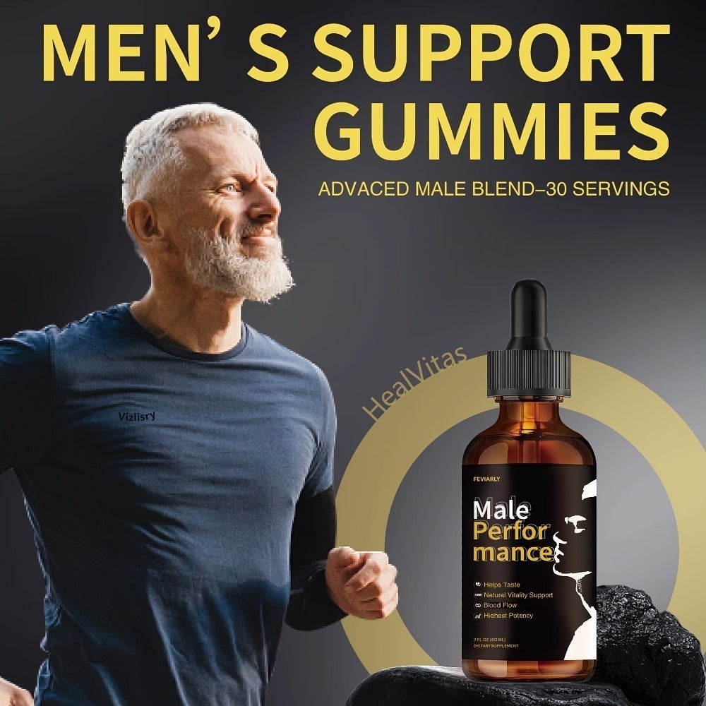 Men's PerforMance Drops, Clean Formula, No Chemical Additives, Circulatory Support, with Shila, Black Maca, Longiack Root And L-Arginine, Vitality And Wellness, Herbal Extract, Gentle And Non-irritating, Rock Stiff.