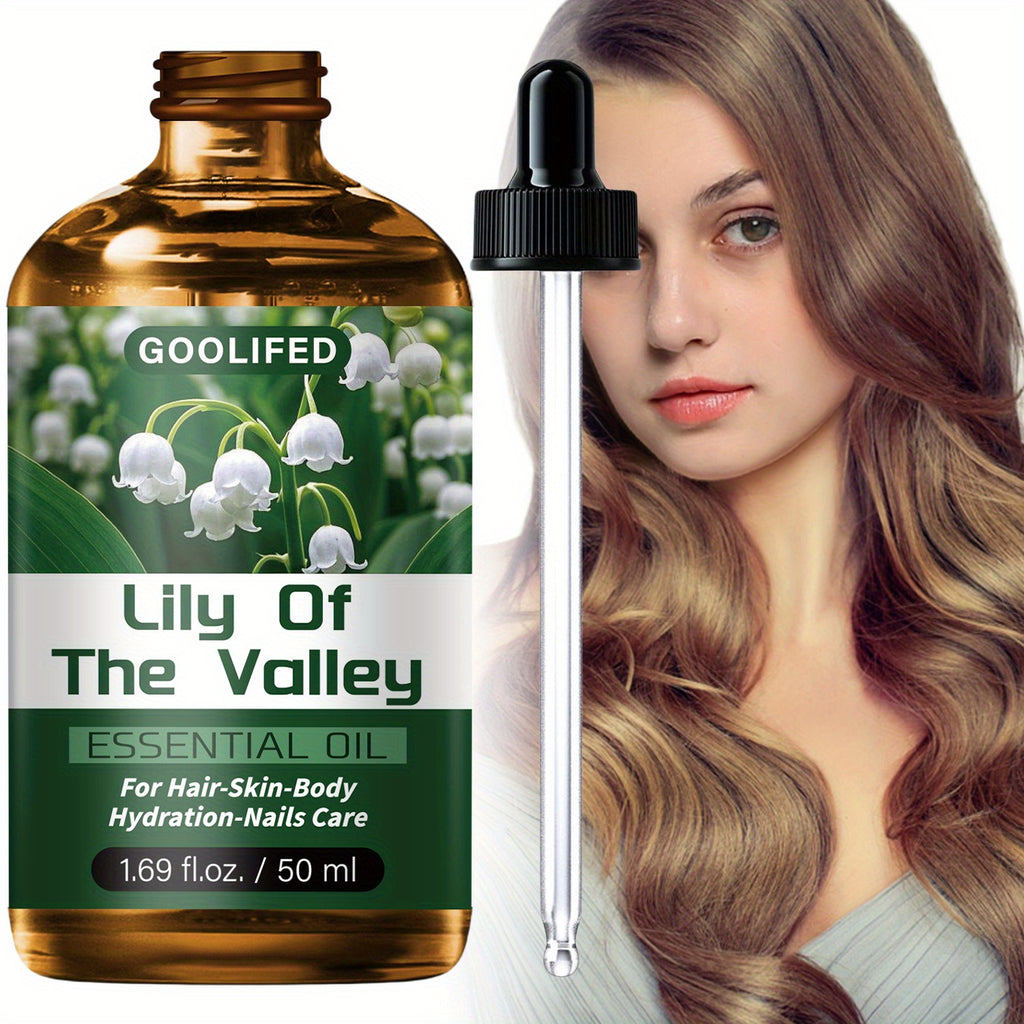 1.69fl.oz Lily of the Valley Essential Oil | No-Methanol Moisturizing & Hydrating Formula, Deep-Conditioning Oil for Dry Light Beige Hair, Nails & Body Care, All Light Beige Types, Unisex Adult, Fresh Scent