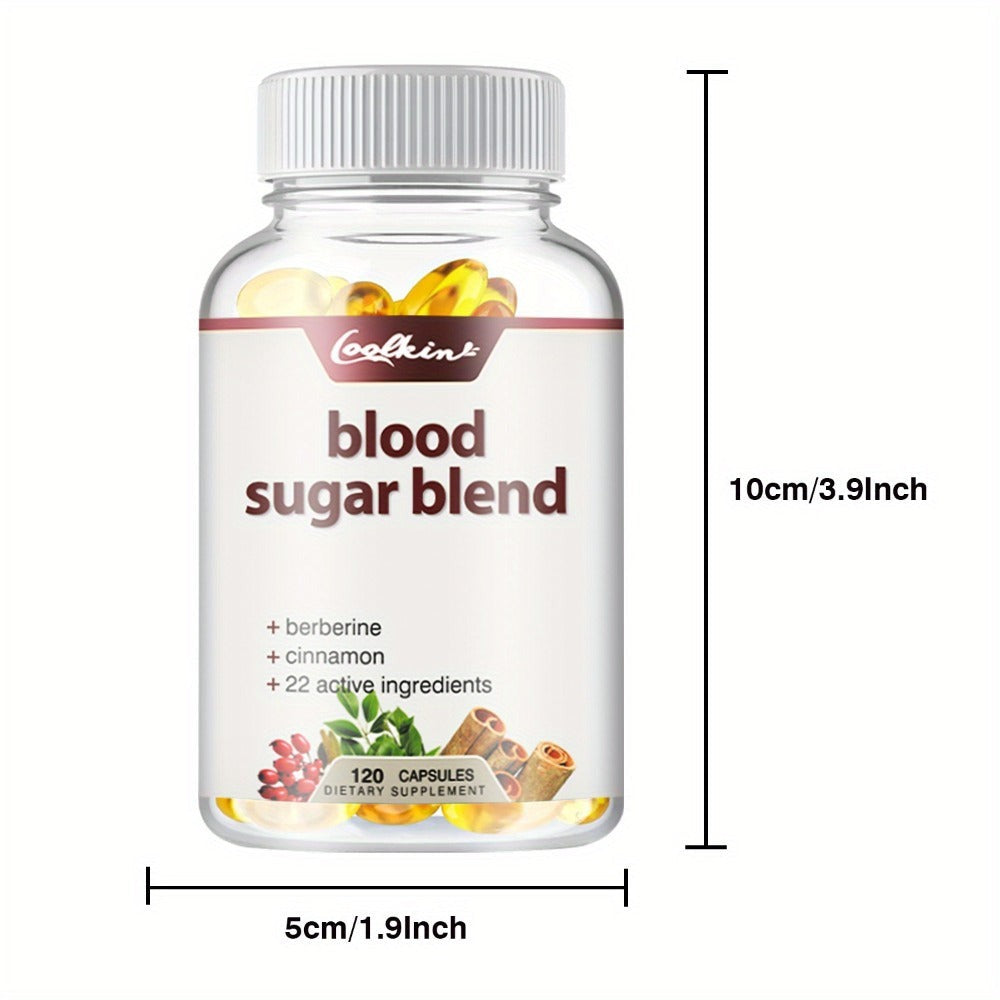 Blood Sugar Blend - with Berberine HCL, Cinnamon, Coq10, Turmeric, Alpha Lipoic Acid, Support Healthy Blood Sugar Levels - 120pcs