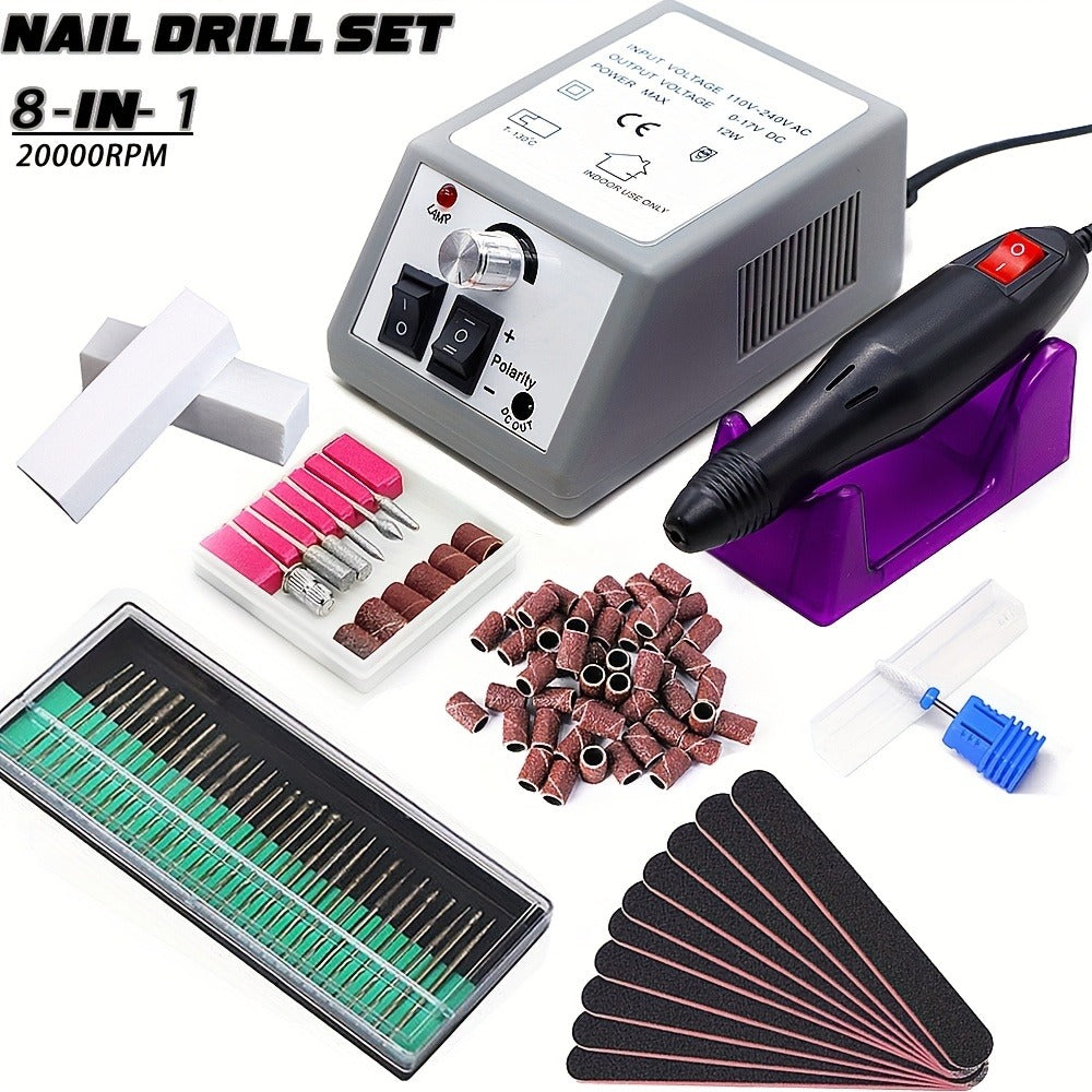 20000RPM Electric Nail Machine Desktop Equipment with Milling Cutters Bits Set Gel Cuticle Armor Removal Pedicure Manicure Tool Professional Electric Nail Drill Milling Machine for Manicure Pedicure Files Tools Kit Nail Polisher