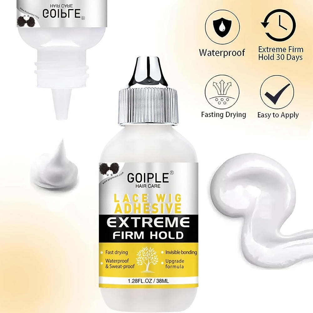 Lace Wig Glue Kit 10pcs Melting Spray Adhesive Remover Strong Hold Quick Dry No Residue for Beginners Wig Fixing Trimming Essential Tool Set