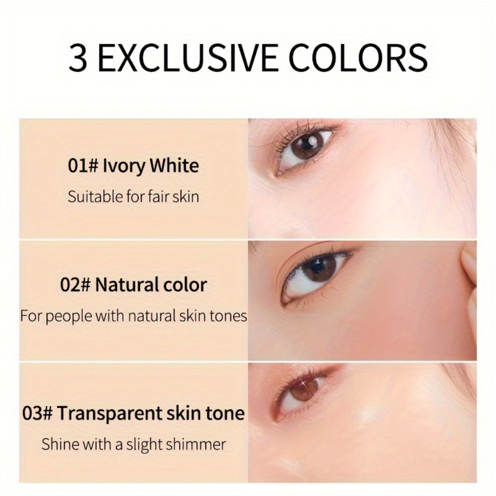 Setting Powder Concealer Kit with Puff & Brush Wet Dry Formula Oil Control Water Resistant Long Lasting - Ivory White Natural Bright Shades Face Makeup